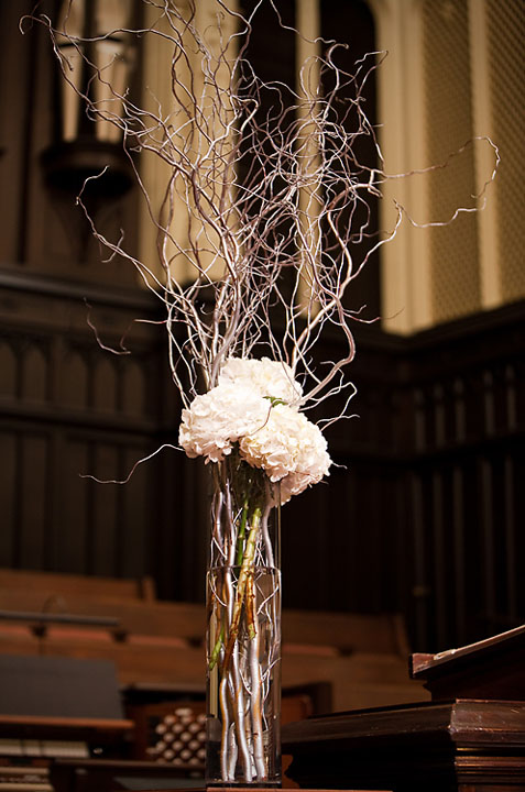6Winter Wedding White Flowers Silver Branches 