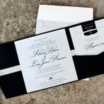 16-Black & White Wedding Invitation, Pocket Fold Wedding Invitation 16-Black & White Wedding Invitation, Pocket Fold Wedding Invitation