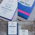 Navy & Pink Wedding Invitations