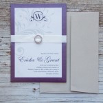 Purple & Gray Wedding Invitations
