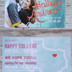 Teal & Peach Save the Dates, Football Save the Dates