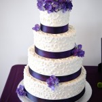 13-Purple & White Wedding Cake