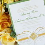 1-Green & Yellow Wedding Invitation