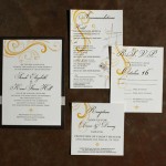 1-Brown and Gold Wedding Invitation