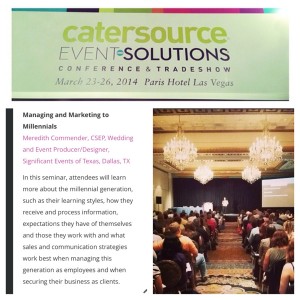 Meredith had a great turnout and has received rave reviews for her presentation on "Managing and Marketing to Millenials" at the 2014 Event Solutions conference. She enjoyed learning from other industry leaders at subsequent sessions throughout the conference!