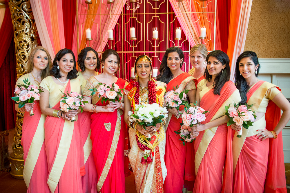 42 Coral Red Saris Blush White Bouquet Indian Wedding Red Magenta Mandap