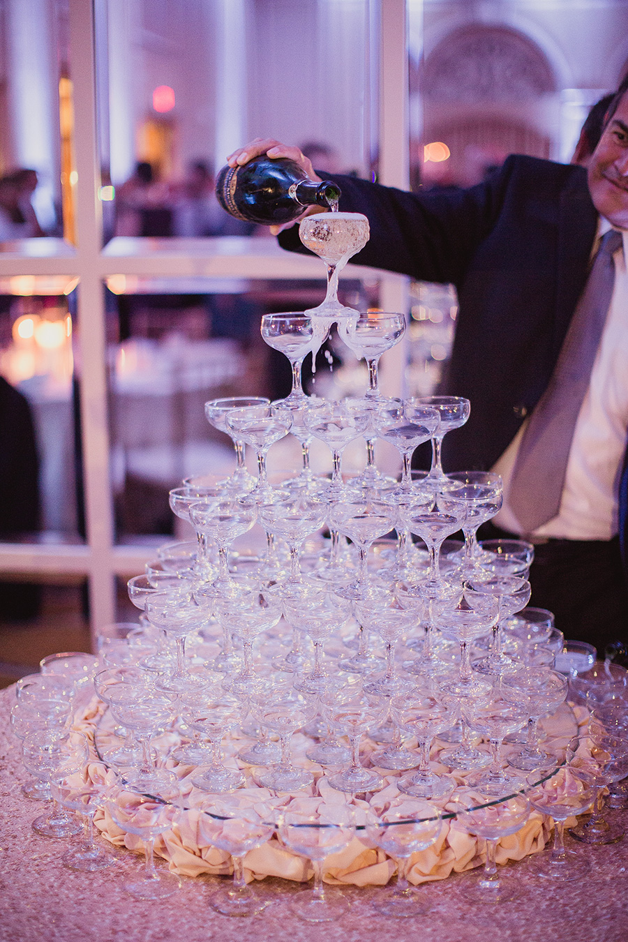86 Champagne Tower Wedding