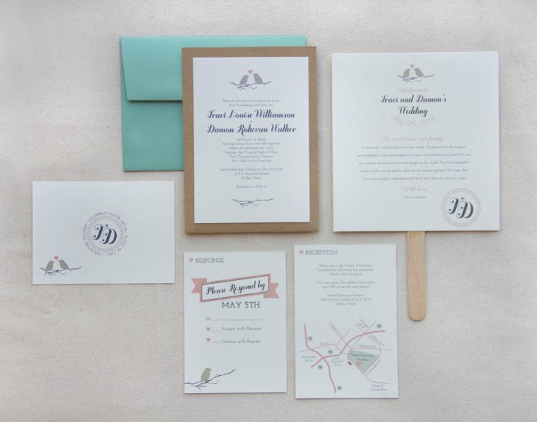 1-Love Birds Wedding Invitation
