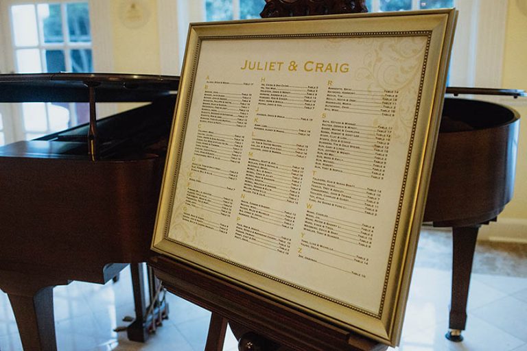 20-Gold, Blush, & Ivory Table Assignment Poster