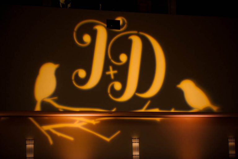 21-Lovebirds Wedding Monogram, Lovebirds Gobo