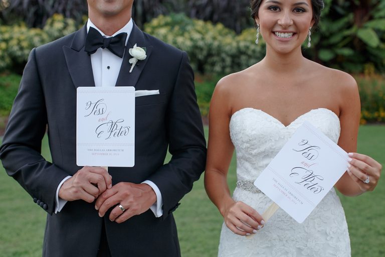 25-Pink, Gray, & White wedding program; Fan wedding program