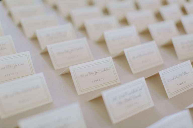 28-Green & White Escort Cards