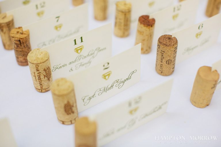 31-Italian Themed Wedding, Wine Cork Escort Cards, Ivory & Green Wedding