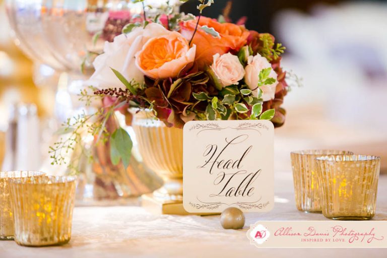 39-Peach, Pink, Red, & Gold Centerpiece