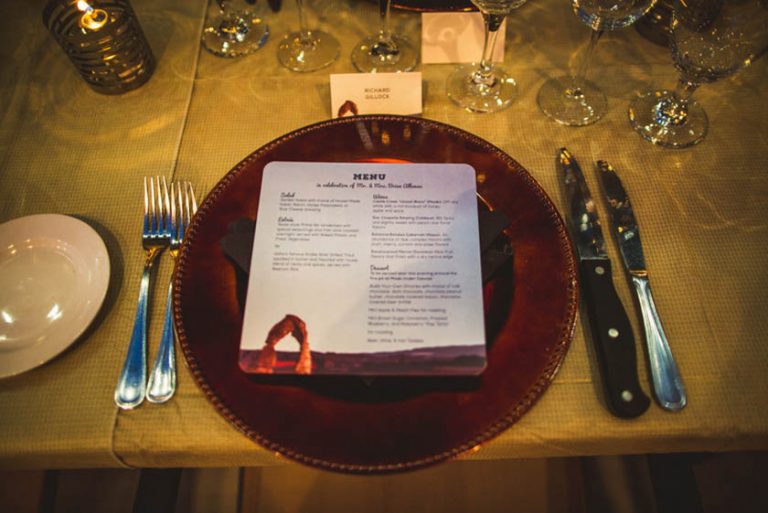Utah Wedding Menu
