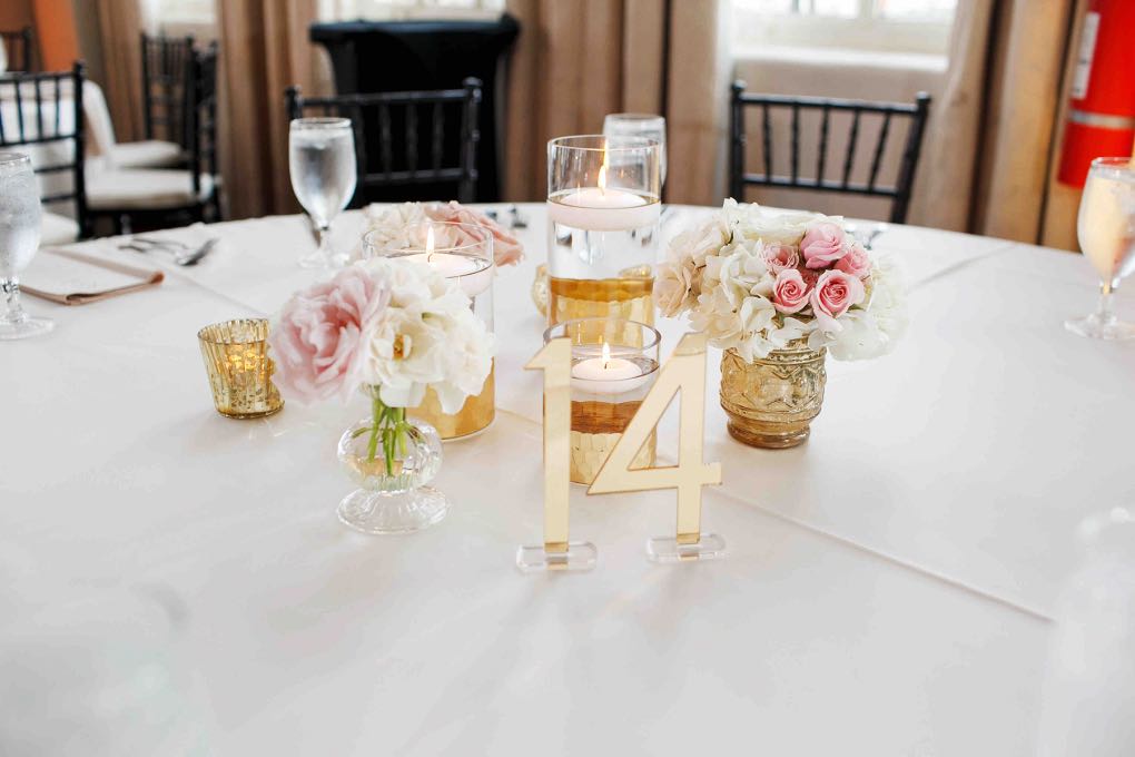 Shiny gold acrylic table numbers