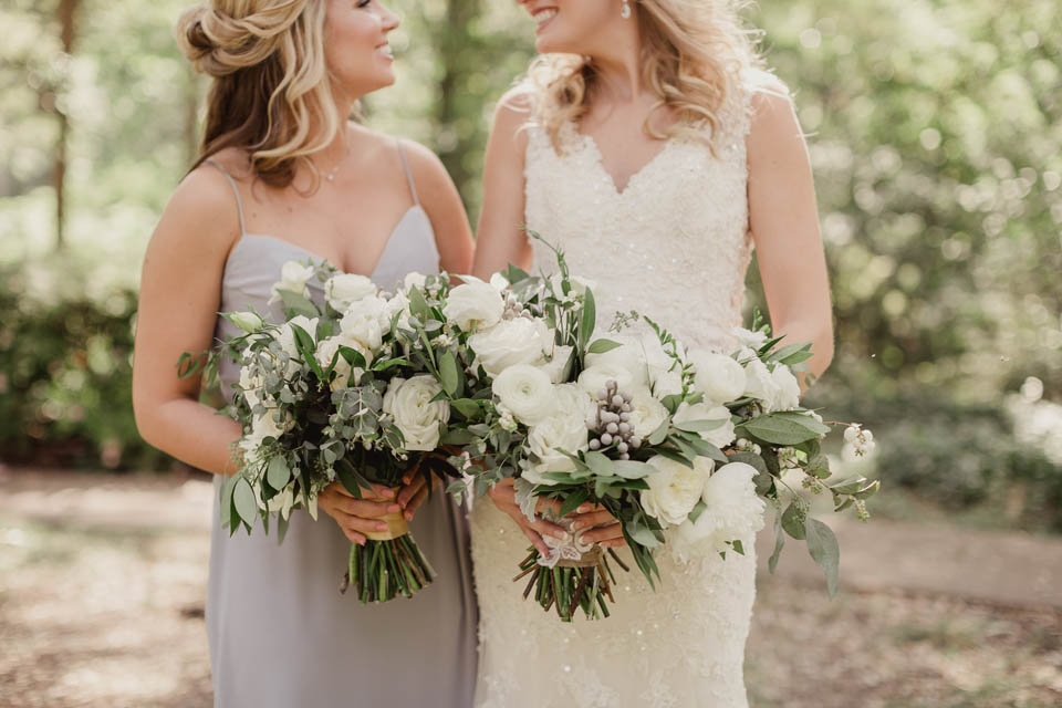 34 Green White and Gray bouquets