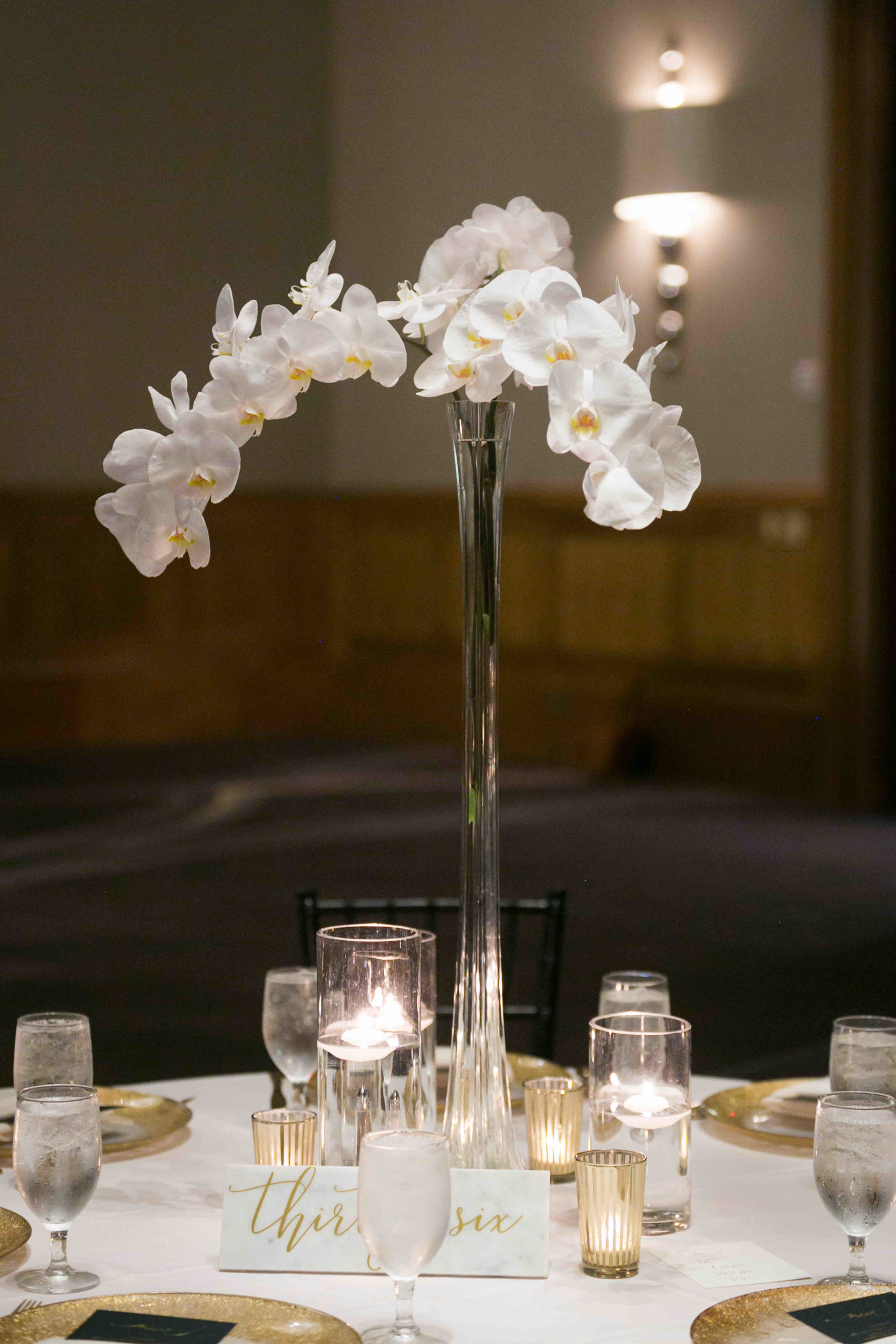 46 White Orchid Centerpiece scaled