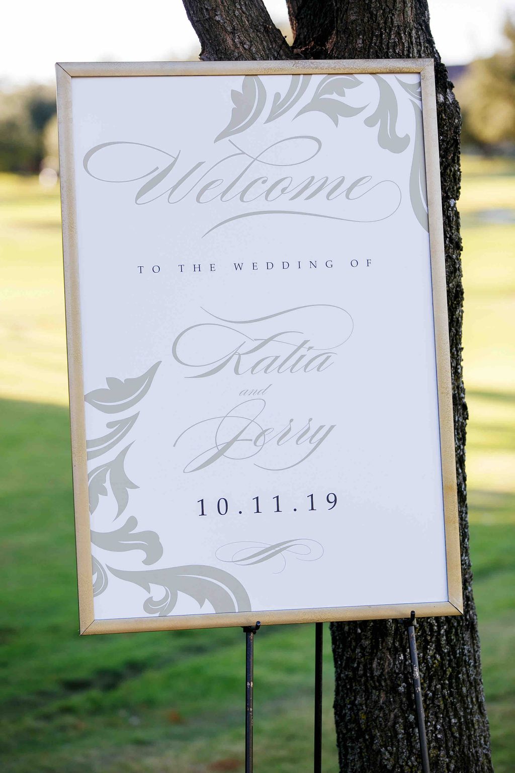 35 Gold White Welcome Sign scaled