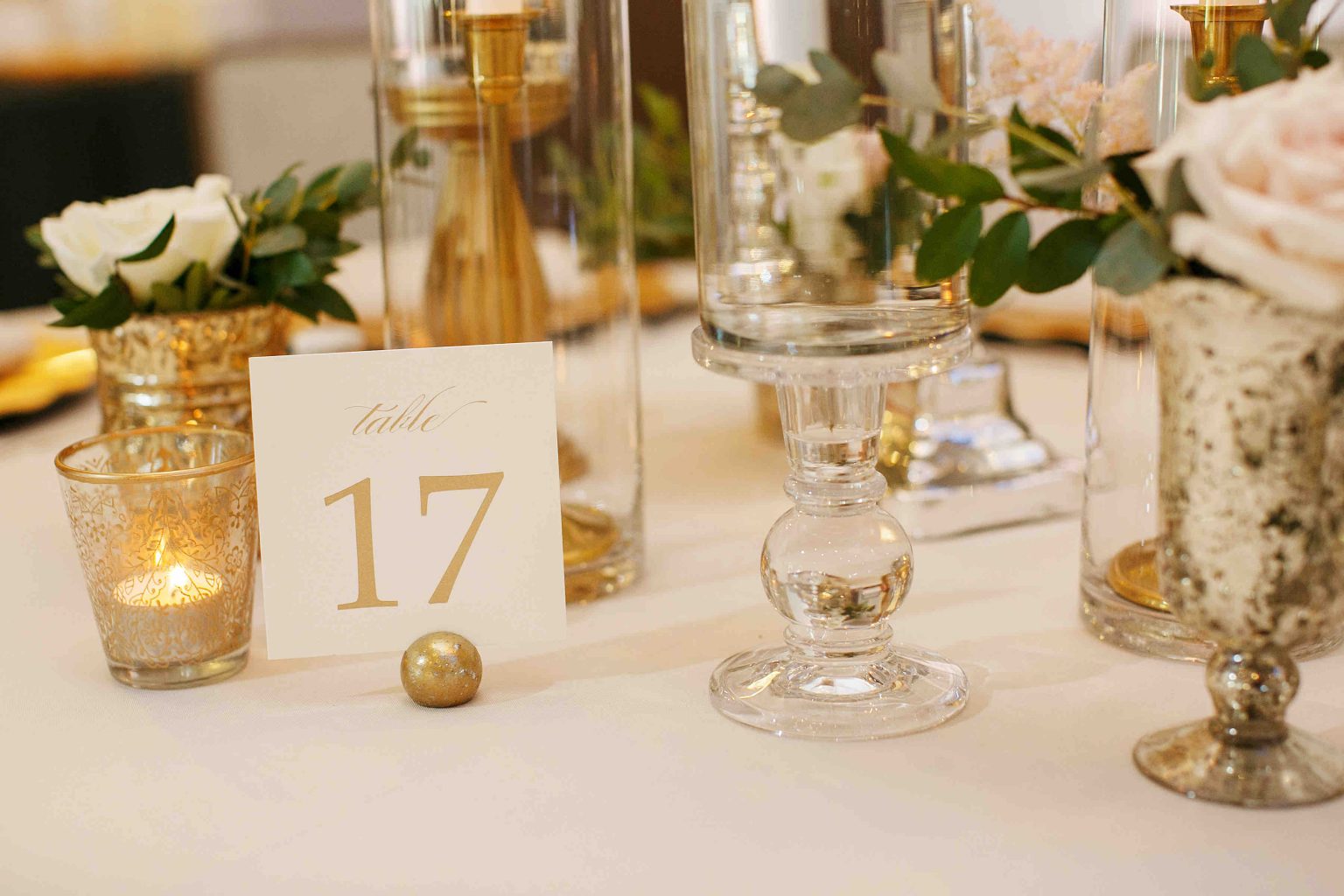 57 Gold White Table Number scaled