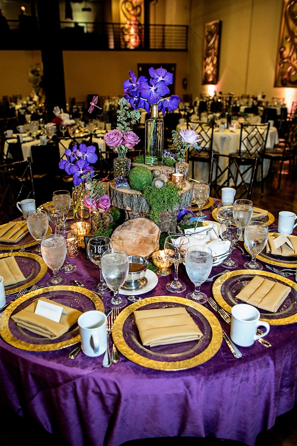 29 Purple and Gold tablescape