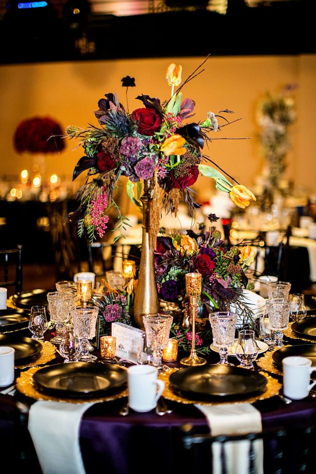 32 Purple and Gold Centerpiece
