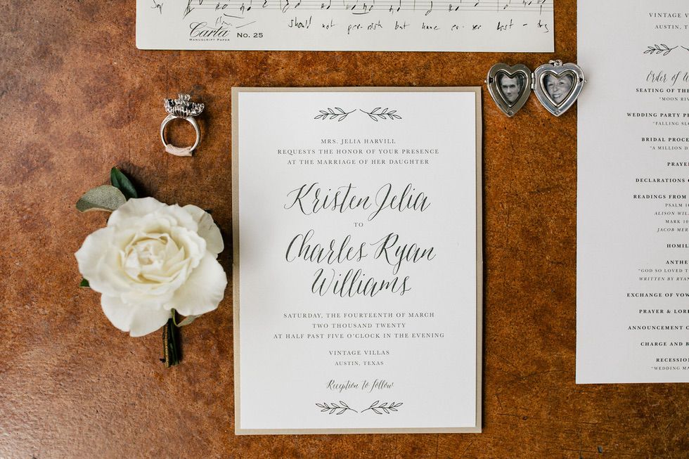 2 Gold and Ivory Invitation