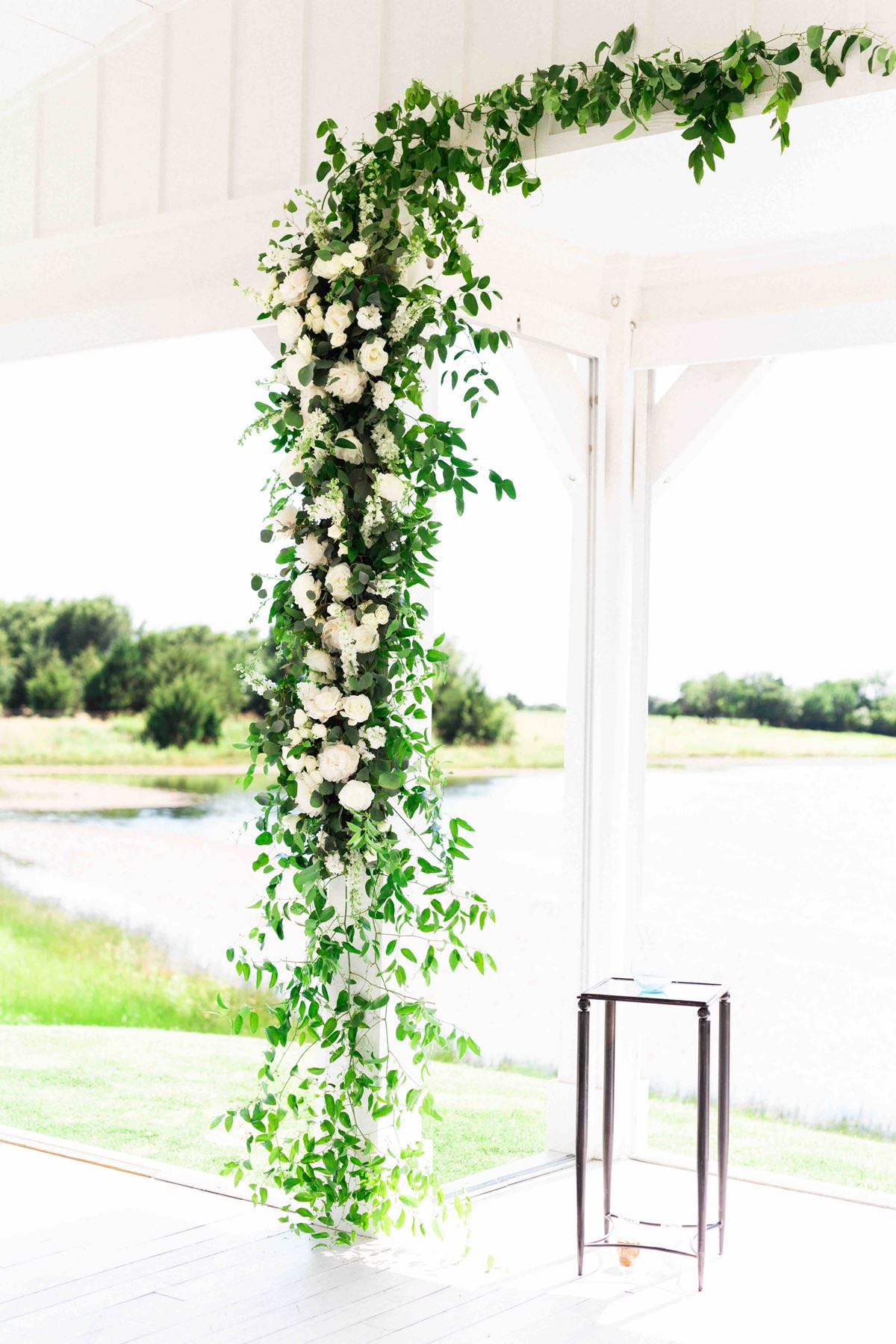 35 Green White Ceremony Arch Floral