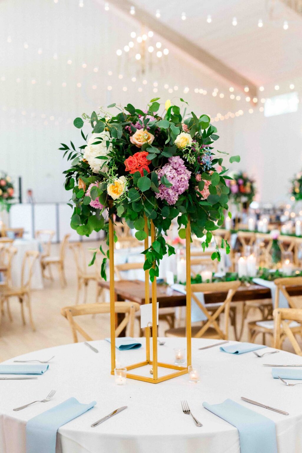 55 Greenery and Flowers Tall Centerpiece
