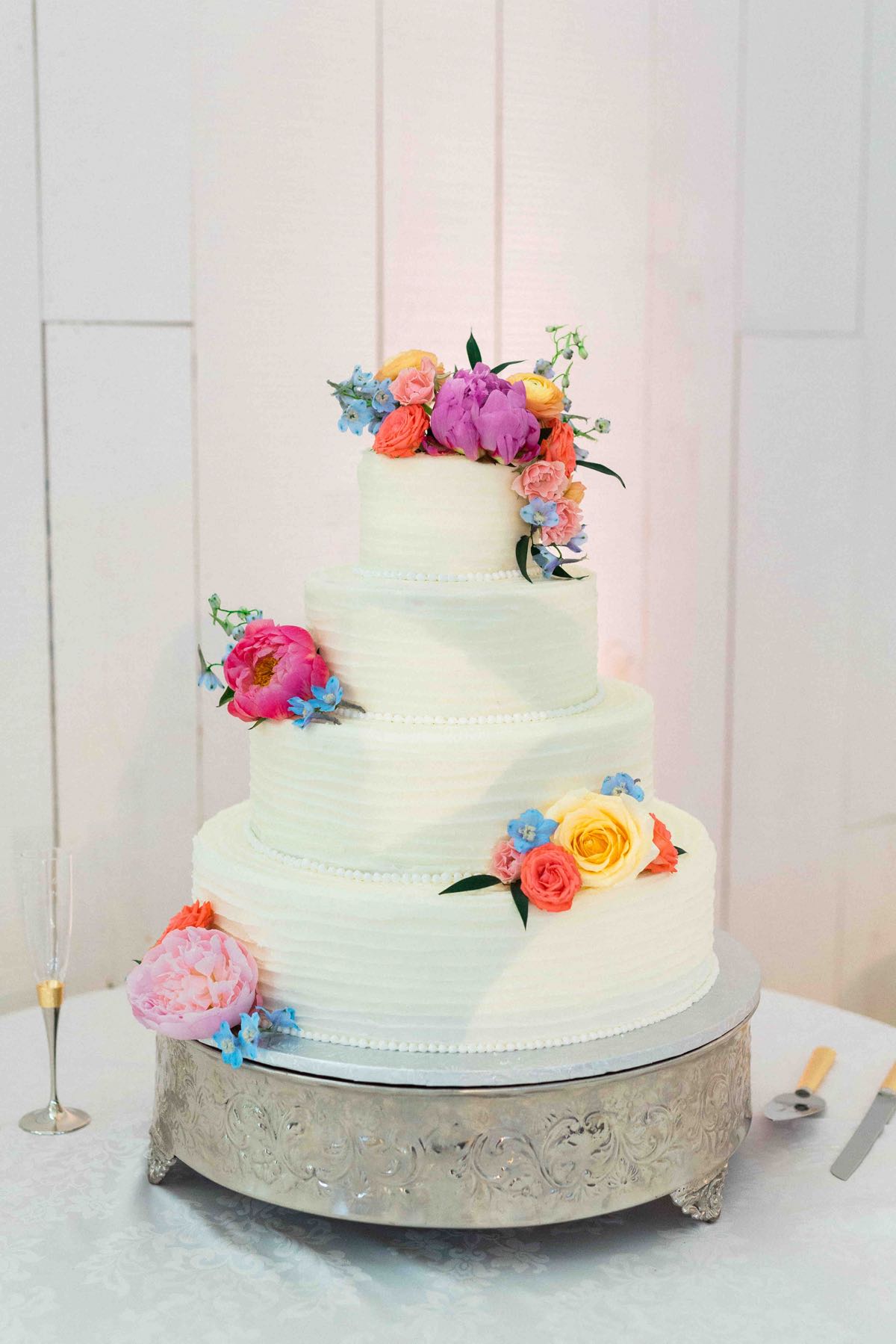 61 Colorful Floral Wedding Cake