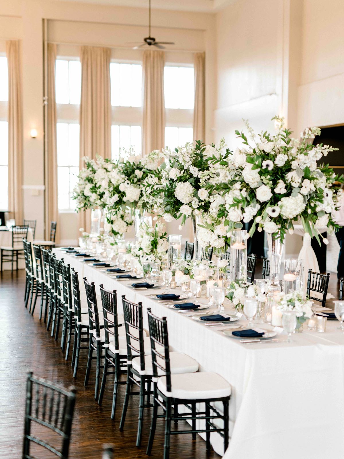 48 Green White Tall Centerpieces Room on Main Wedding