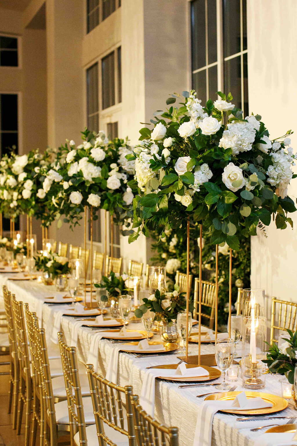 54 Green White Head Table Floral scaled