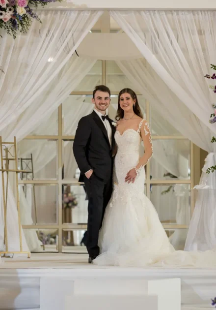 41 wedding chuppah blue purple pink flowers